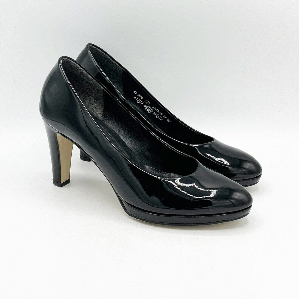 Gabor Splendid Pump Patent Round Toe High Heel Shoe